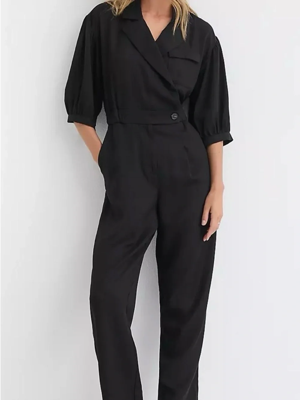 Petite Black Jumpsuit - Women's One-Piece - Picture 2 of 4